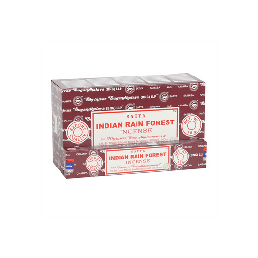 12 Packs of Indian Rain Forest Incense Sticks by Satya - DuvetDay.co.uk