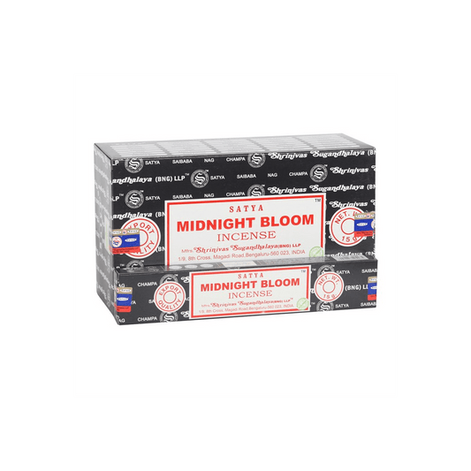 12 Packs of Midnight Bloom Incense Sticks by Satya - DuvetDay.co.uk