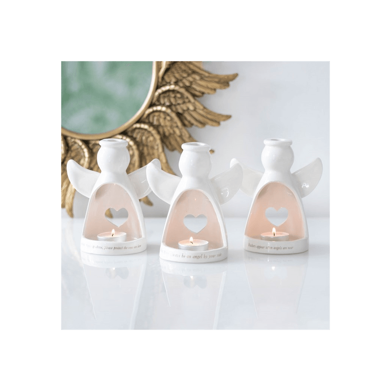 15cm Feathers Appear Angel Tealight Holder - DuvetDay.co.uk