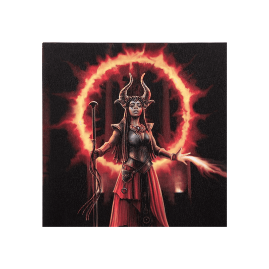 19x25cm Fire Element Sorceress Canvas Plaque by Anne Stokes - DuvetDay.co.uk