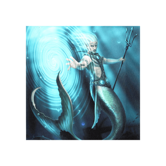 19x25cm Water Element Wizard Canvas Plaque by Anne Stokes - DuvetDay.co.uk