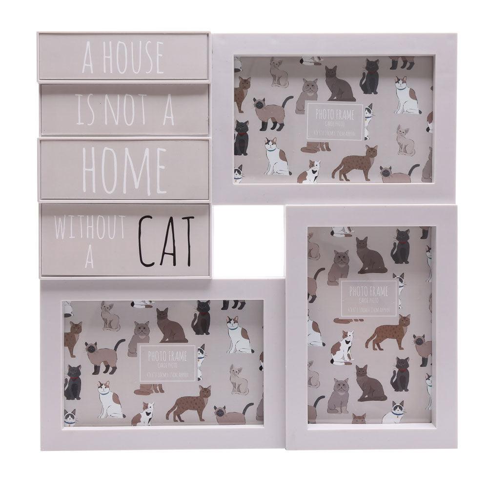 29cm Cat Multi Photo Frame - DuvetDay.co.uk