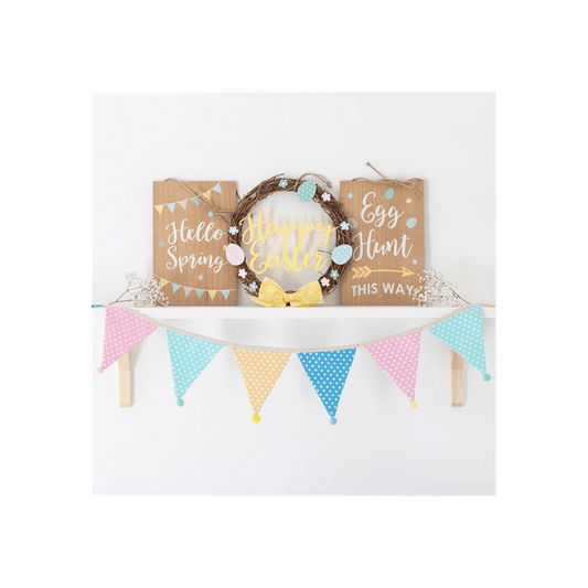 30cm Happy Easter Willow Wreath - DuvetDay.co.uk