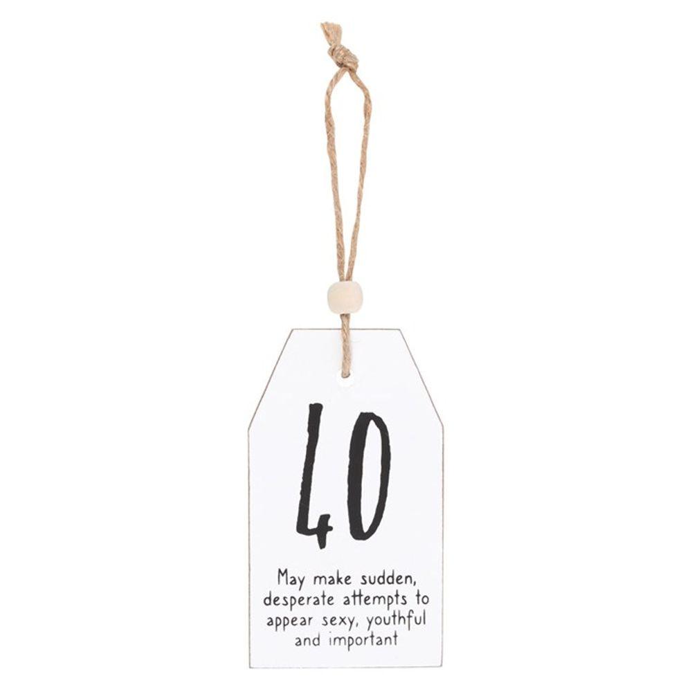 40 Milestone Birthday Hanging Sentiment Sign - DuvetDay.co.uk