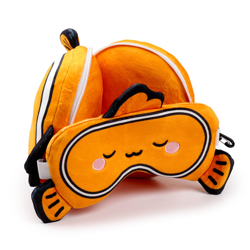 Relaxeazzz Travel Pillow & Eye Mask - Finley the Clown Fish