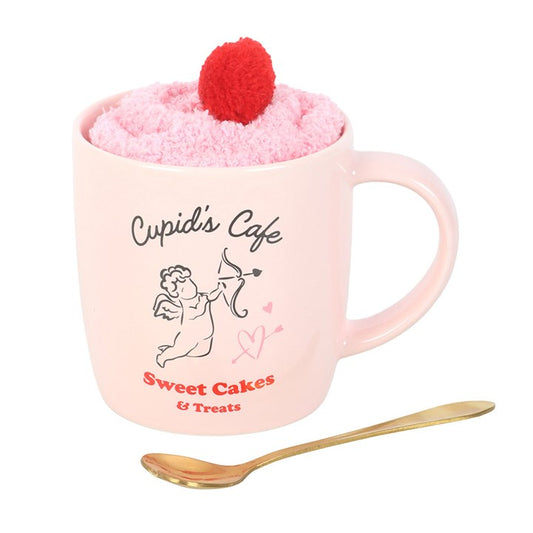 Cupid's Café Mug, Spoon and Socks Set