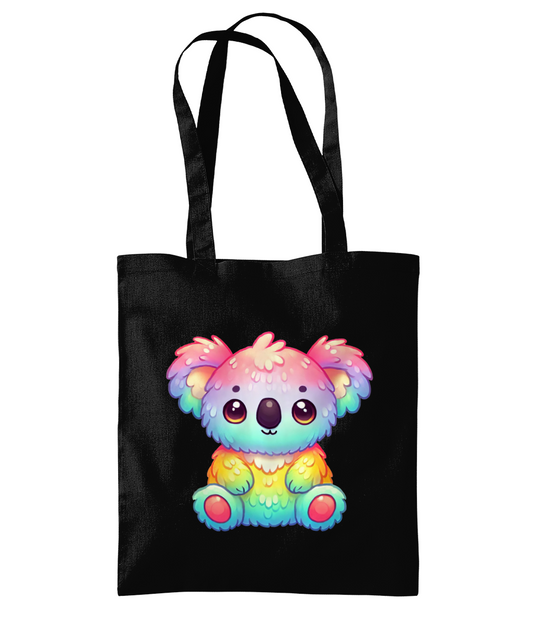 Koala Rainbow Colours Eco Tote Bag - Black