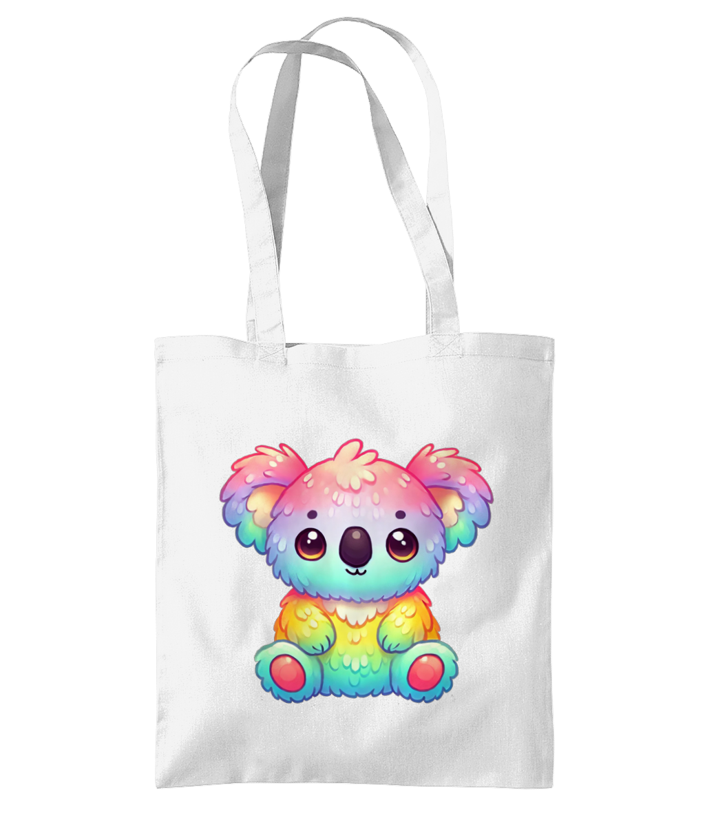 Koala Rainbow Colours Eco Tote Bag - White