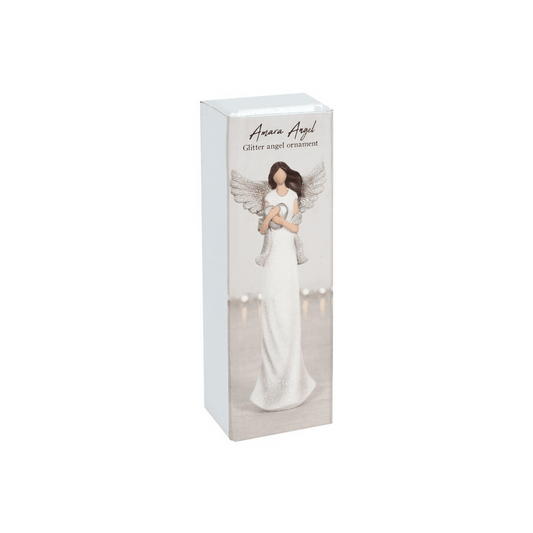 Amara Medium Glitter Angel Ornament - DuvetDay.co.uk
