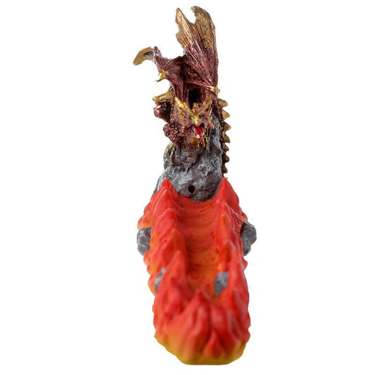 Ash Catcher Incense Stick Burner - Red Dragon Volcano - DuvetDay.co.uk