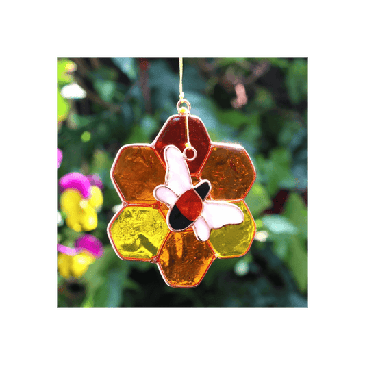 Bee and Honeycomb Suncatcher - DuvetDay.co.uk