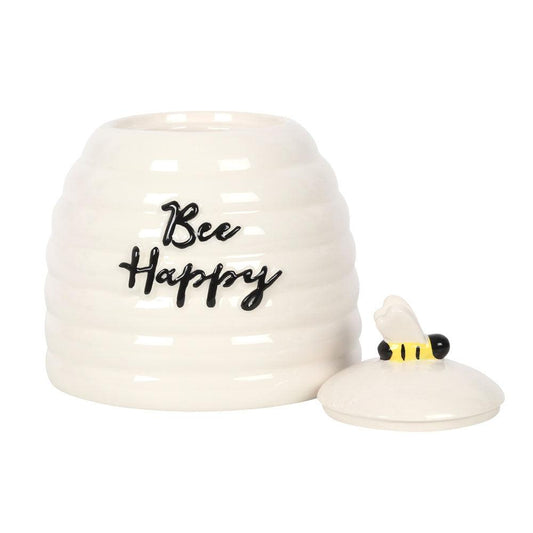 Bee Happy Ceramic Storage Jar - DuvetDay.co.uk