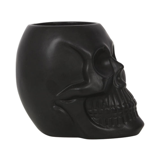Black Skull Plant Pot Large - DuvetDay.co.uk