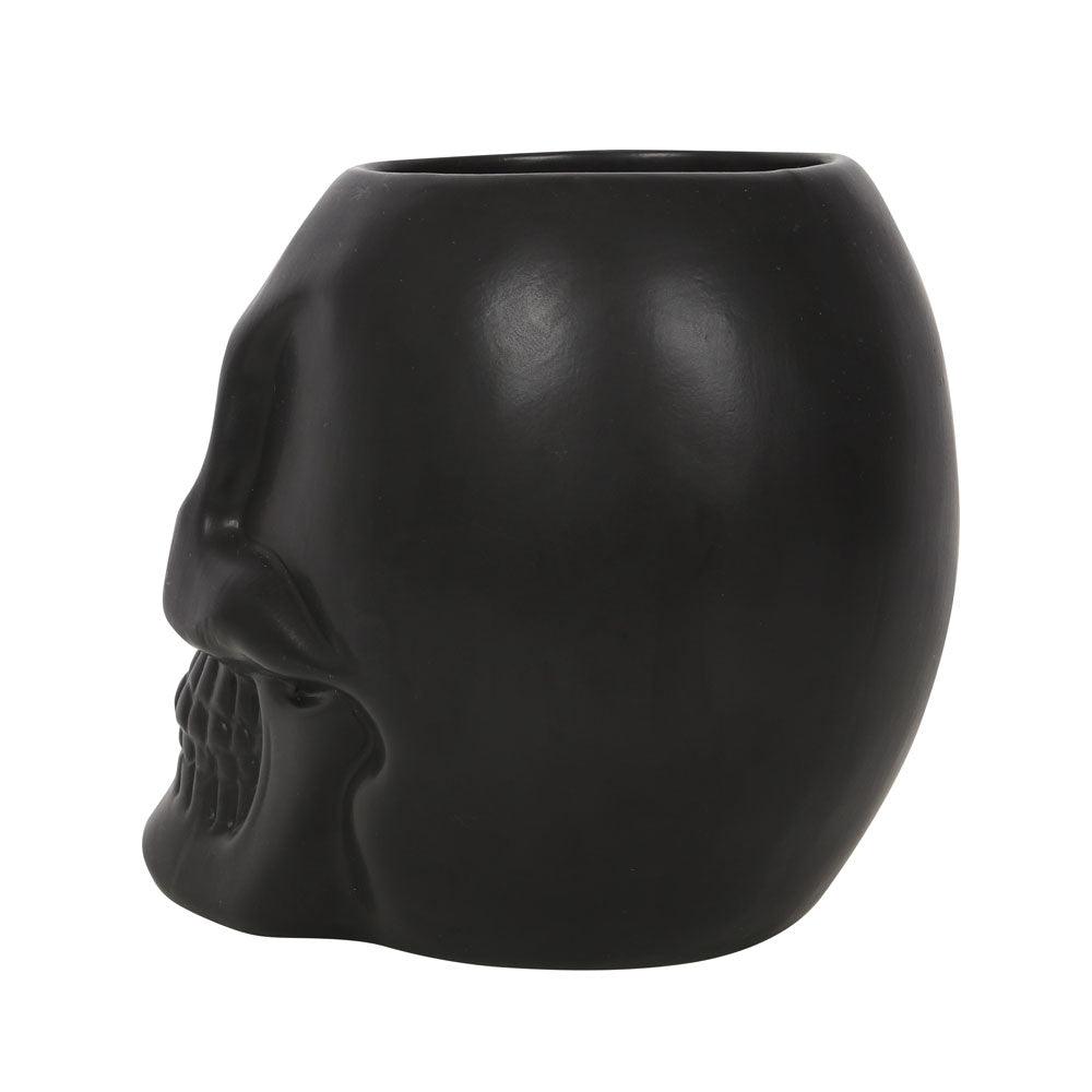 Black Skull Plant Pot Large - DuvetDay.co.uk
