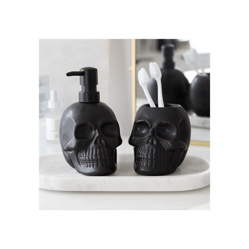 Black Skull Soap Dispenser - DuvetDay.co.uk