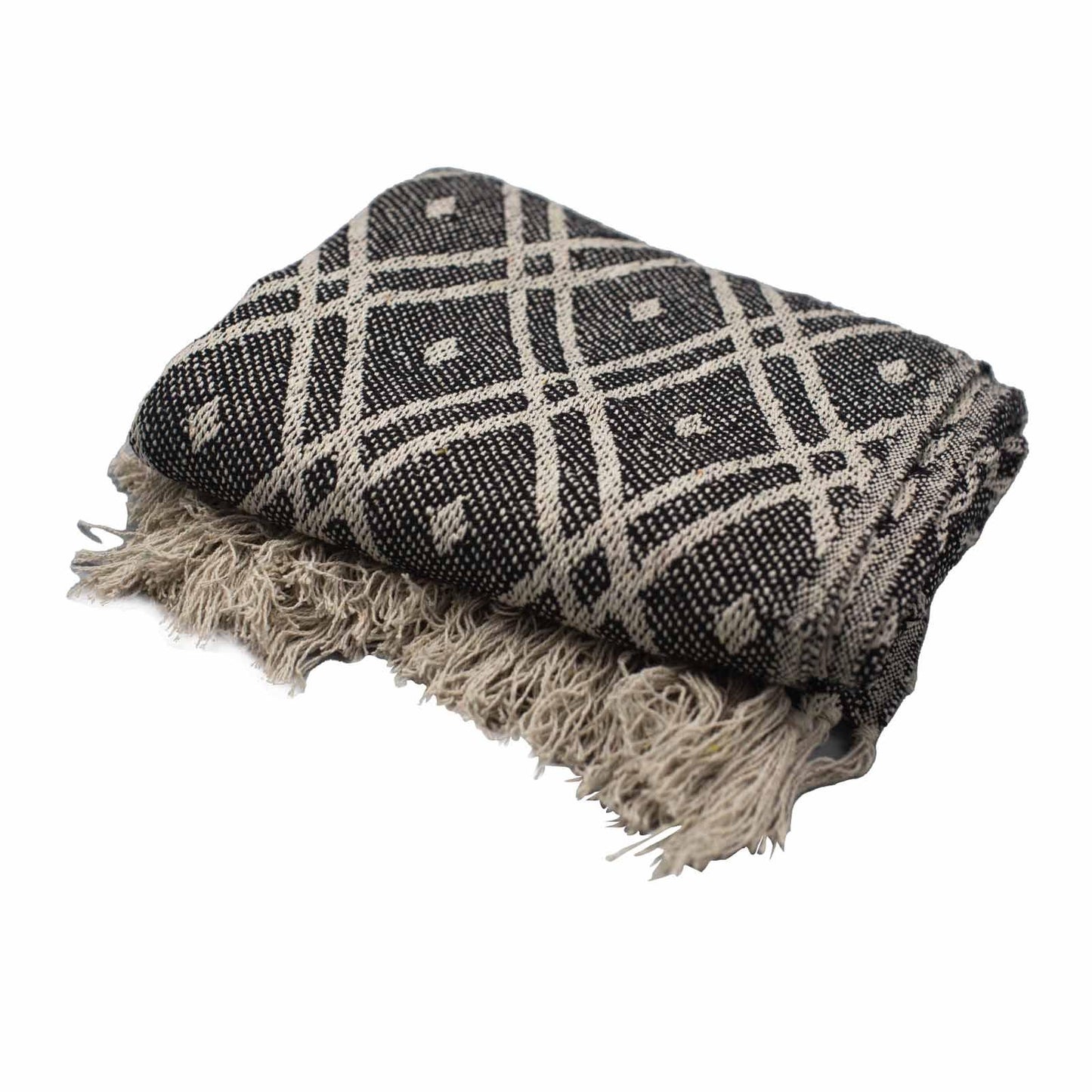 Boho Comfort Throws - 125x150cm - Black & Biege Regency - DuvetDay.co.uk