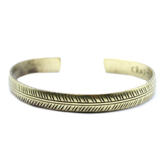 Brass Tibetan Bracelet - Slim Tribal Leaf - DuvetDay.co.uk
