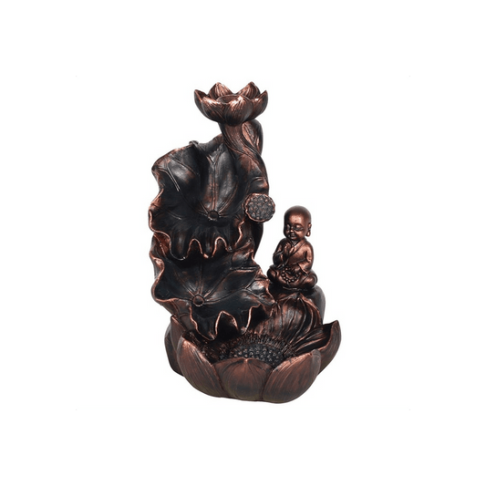 Bronze Effect Buddha Backflow Incense Burner - DuvetDay.co.uk