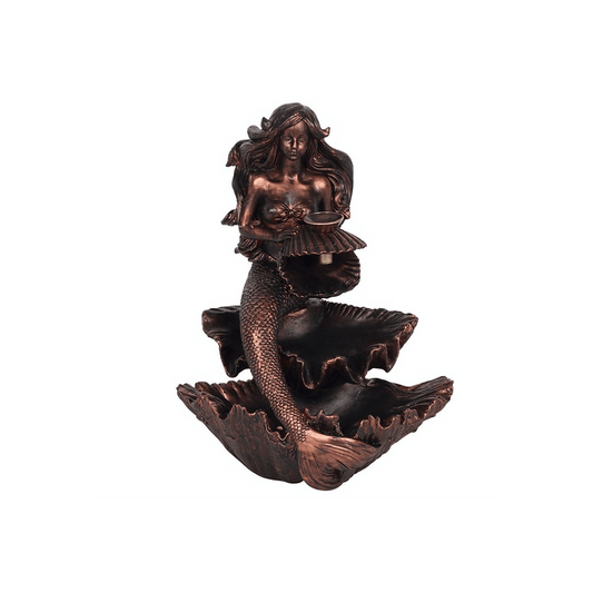 Bronze Effect Mermaid Backflow Incense Burner - DuvetDay.co.uk