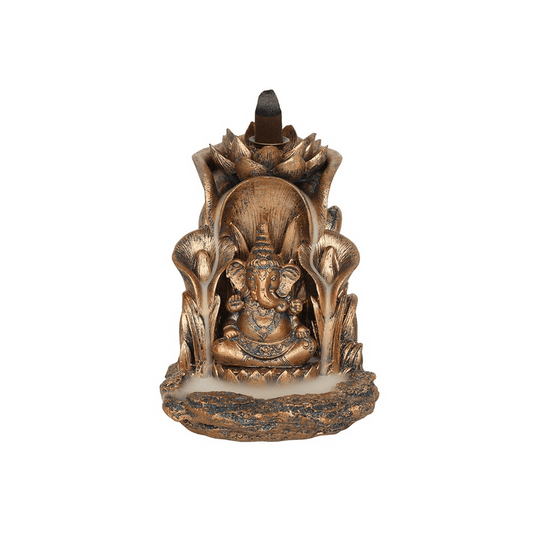 Bronze Ganesh Backflow Incense Burner - DuvetDay.co.uk