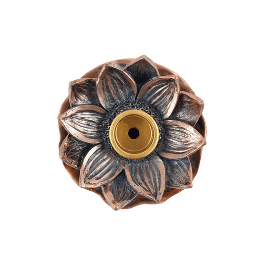 Bronze Lotus Backflow Incense Burner - DuvetDay.co.uk