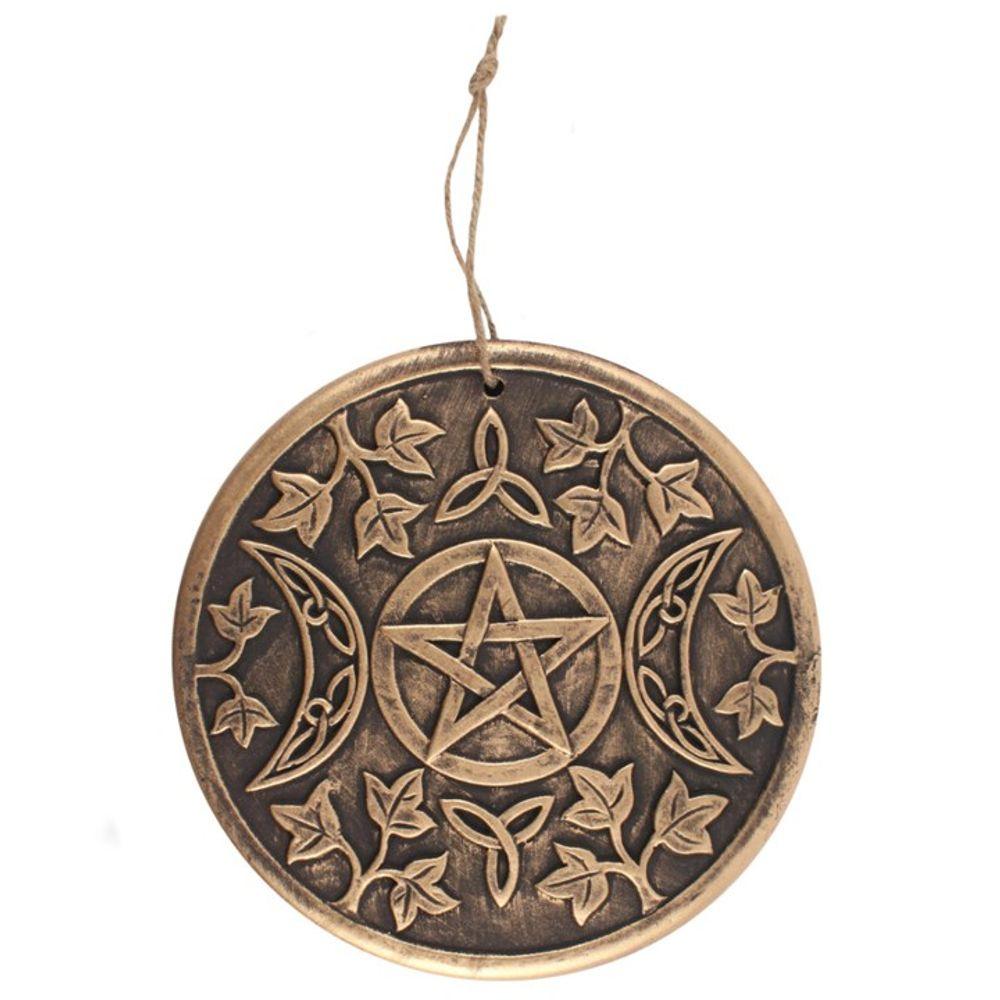 Bronze Terracotta Triple moon plaque - DuvetDay.co.uk