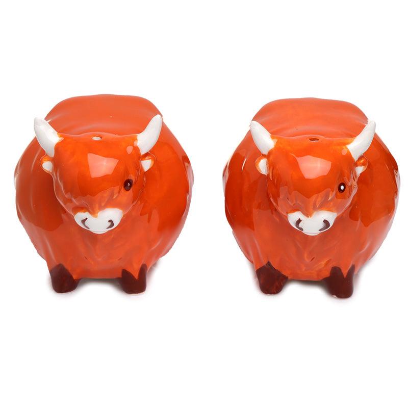 Ceramic Highland Coo Cow Salt and Pepper - DuvetDay.co.uk
