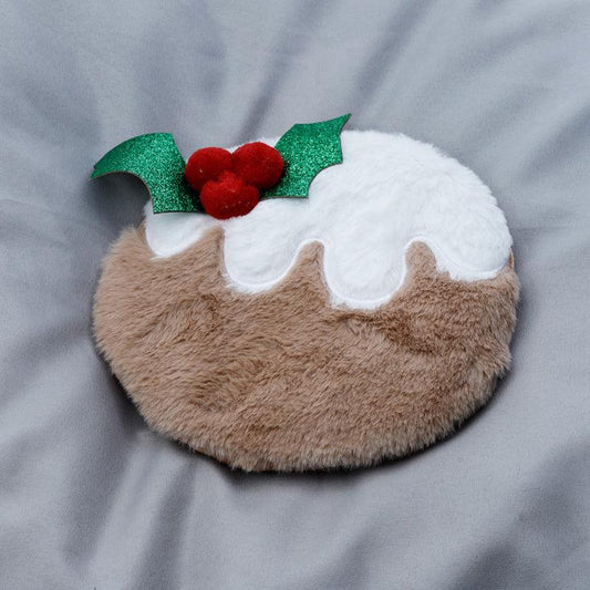 Christmas Pudding Round Microwavable Plush Wheat and Lavender Heat Pack - DuvetDay.co.uk