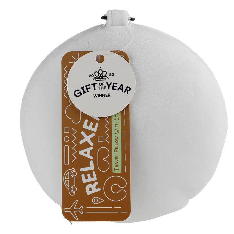 Christmas Snowman Relaxeazzz Plush Round Travel Pillow & Eye Mask Set - DuvetDay.co.uk