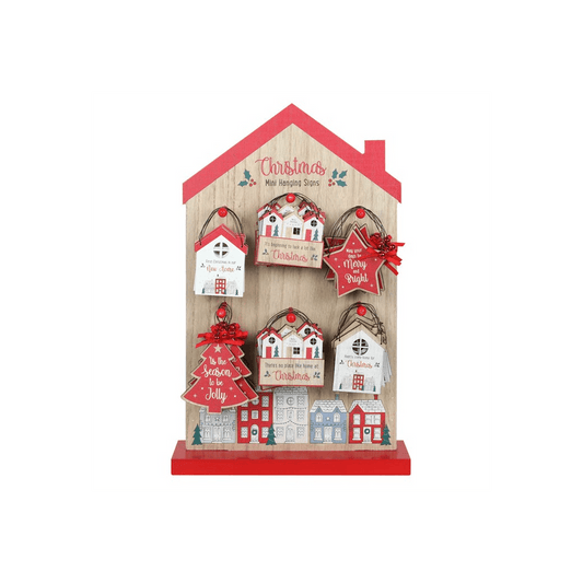 Christmas Village Mini Hanging Sign Display - DuvetDay.co.uk