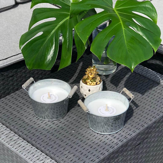 Citronella Zinc Bowl 8.5x15cm - 30hrs - DuvetDay.co.uk