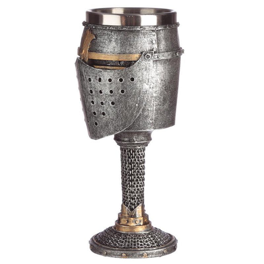 Collectable Decorative Medieval Helmet and Chain Mail Goblet - DuvetDay.co.uk