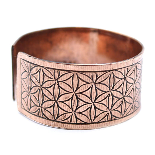 Copper Tibetan Bracelet - Flower of Life - DuvetDay.co.uk