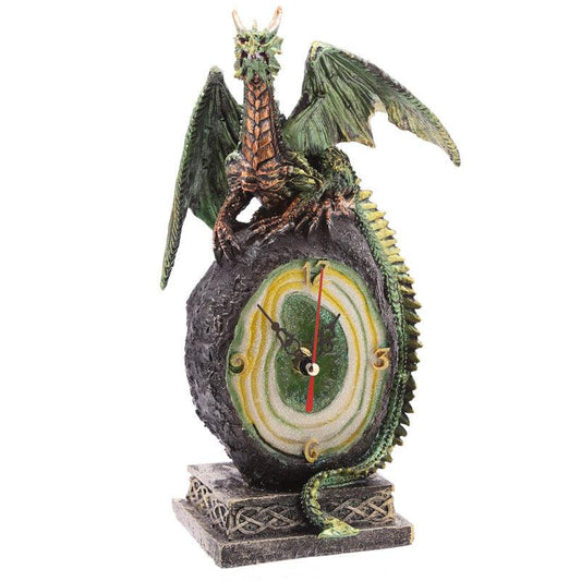 Crystal Geode Dark Legends Dragon Clock - DuvetDay.co.uk