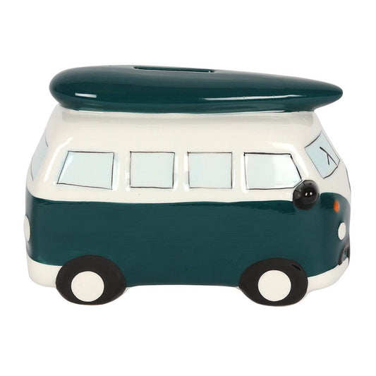 Dark Green Campervan Money Box - DuvetDay.co.uk