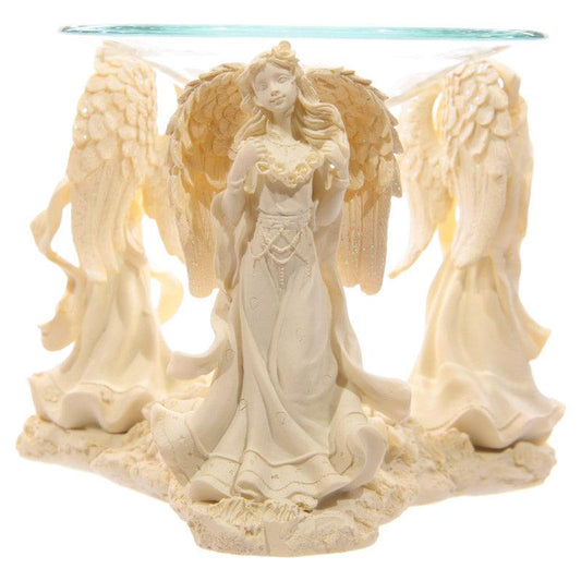 Decorative Cream Angel Design Oil and Wax Burner - DuvetDay.co.uk