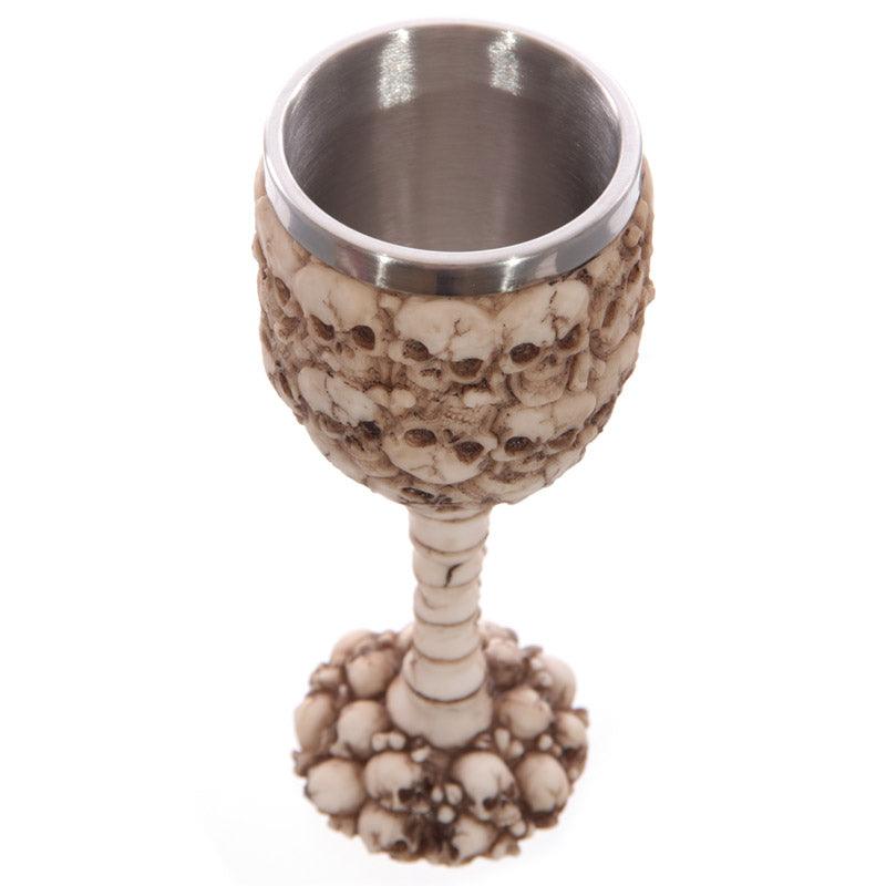 Decorative Gothic Multi Skulls and Spine Goblet - DuvetDay.co.uk