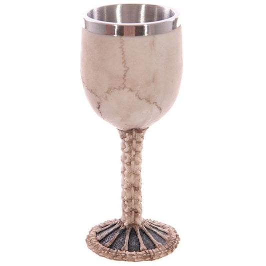 Decorative Gothic Skull and Spine Goblet - DuvetDay.co.uk
