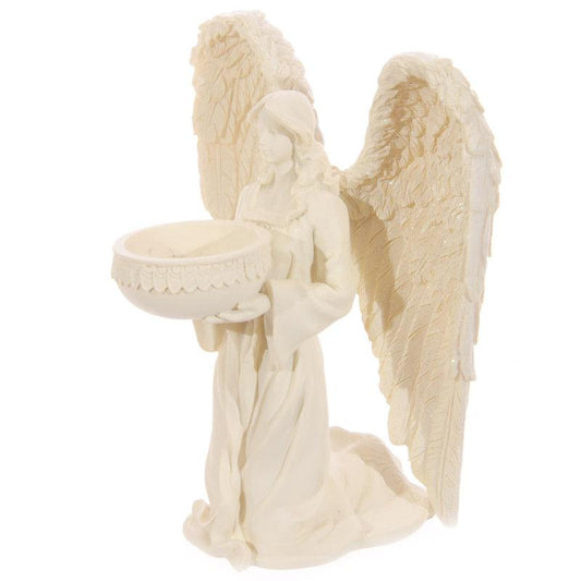 Decorative Kneeling Angel Cream Tea Light Holder - DuvetDay.co.uk