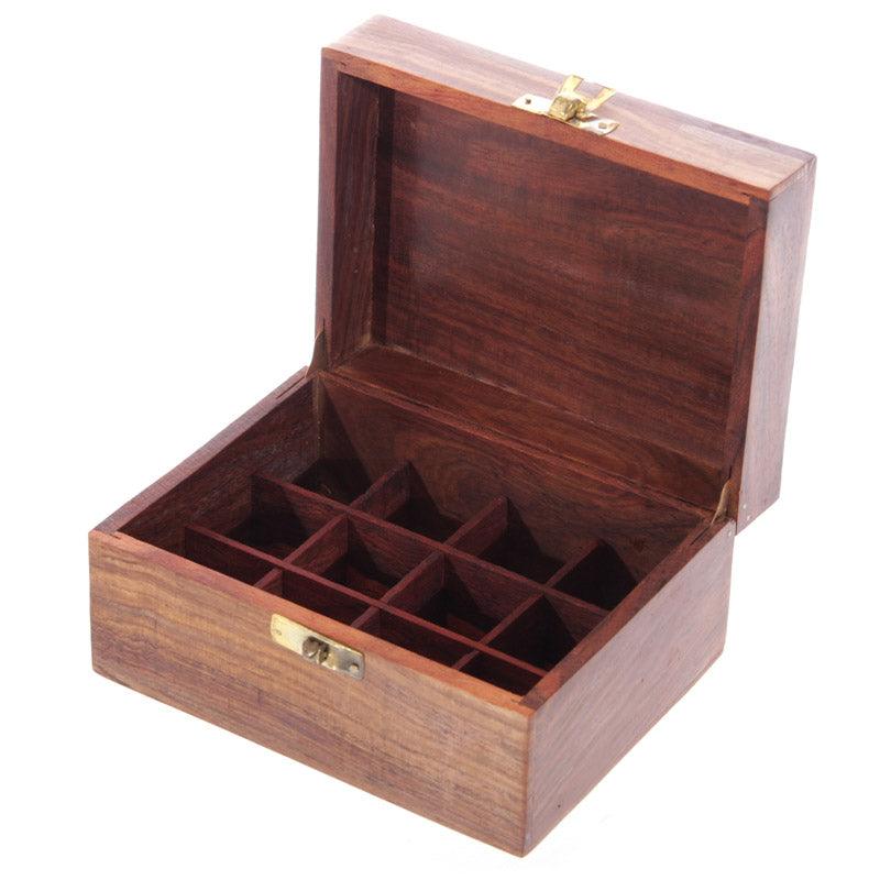 Decorative Sheesham Wood Floral Compartment Box Medium - DuvetDay.co.uk
