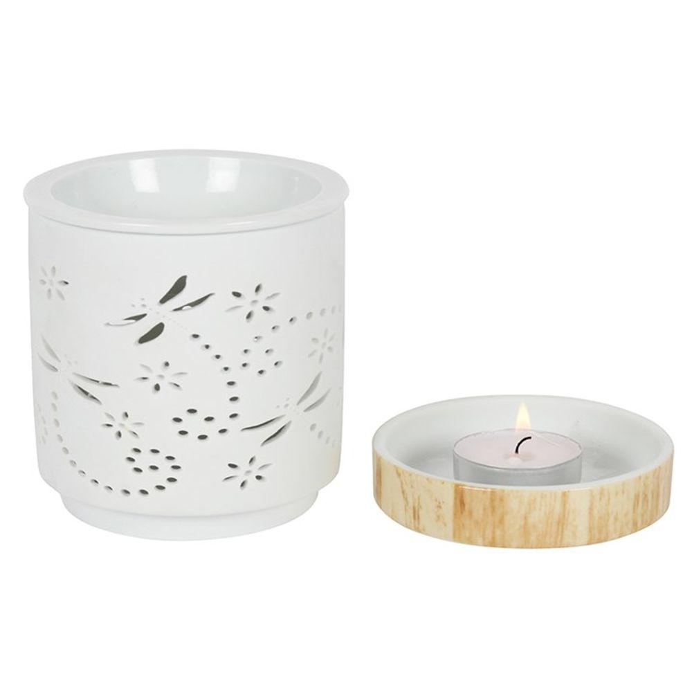 Dragonfly Matte Ceramic Oil Burner - DuvetDay.co.uk