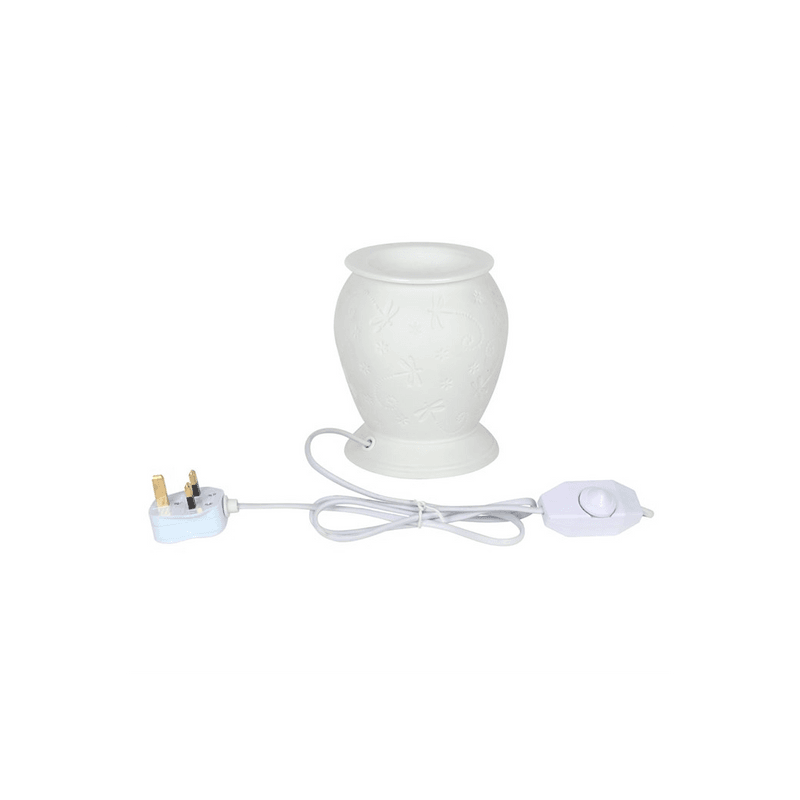 Dragonfly White Ceramic Electric Burner - DuvetDay.co.uk