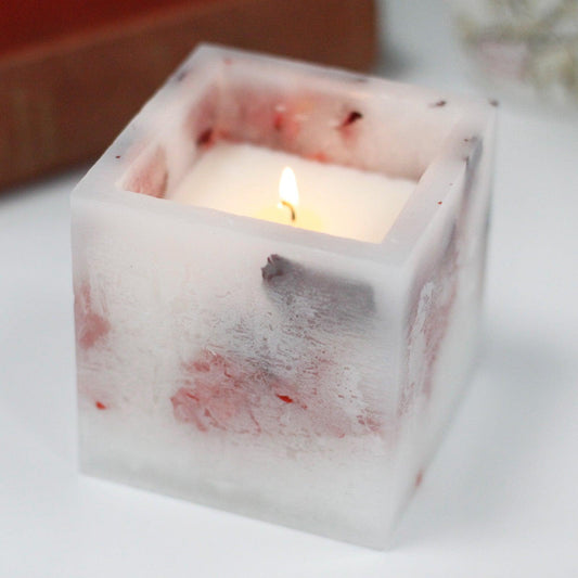 Enchanted Candle - Large Square - Rose - DuvetDay.co.uk