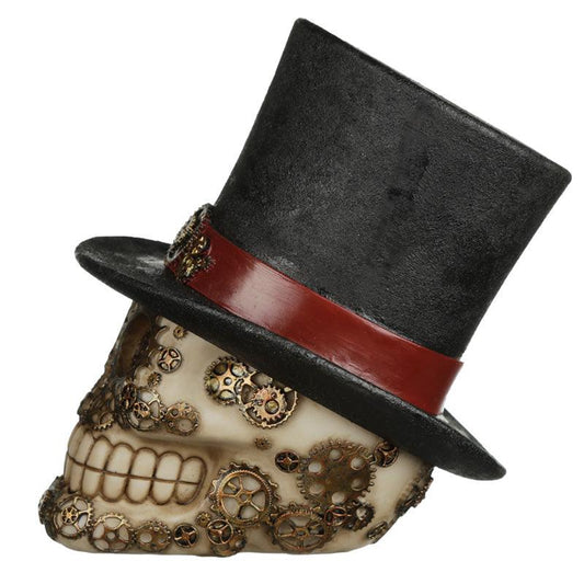 Fantasy Steampunk Skull Ornament - Top Hat - DuvetDay.co.uk