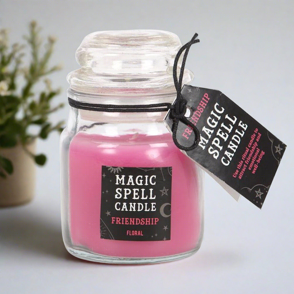 Floral 'Friendship' Spell Candle Jar - DuvetDay.co.uk