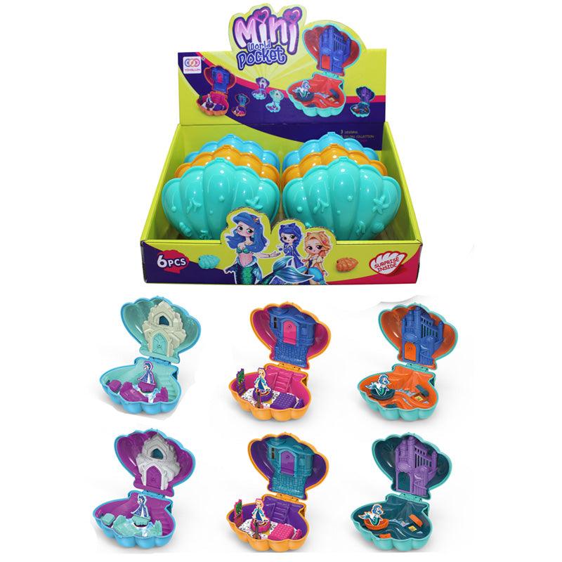 Fun Kids Mini Pocket World Toy - Mermaid and Princess Shell - DuvetDay.co.uk