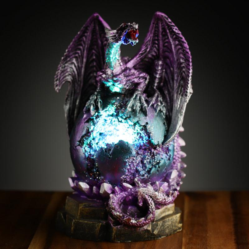 Geode LED Dark Legends Dragon Figurine - DuvetDay.co.uk