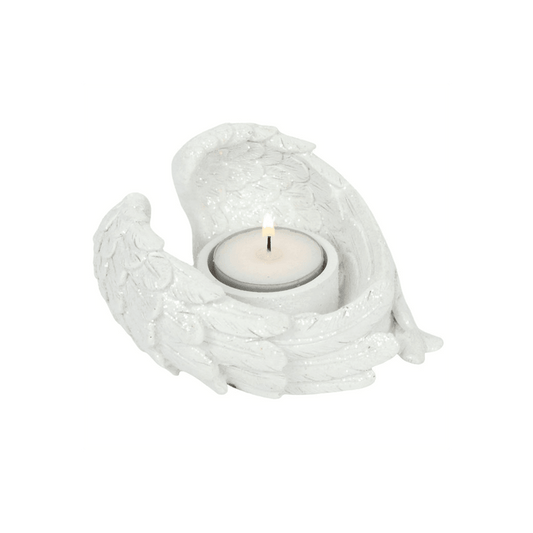 Glitter Angel Wing Candle Holder - DuvetDay.co.uk