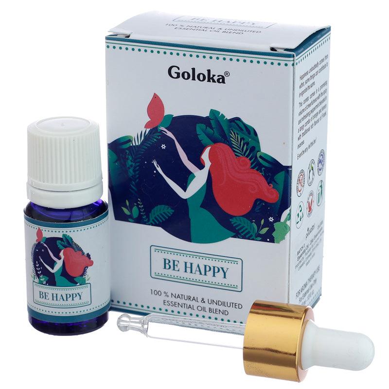 Goloka Blends Essential Oil 10ml - Be Happy - DuvetDay.co.uk