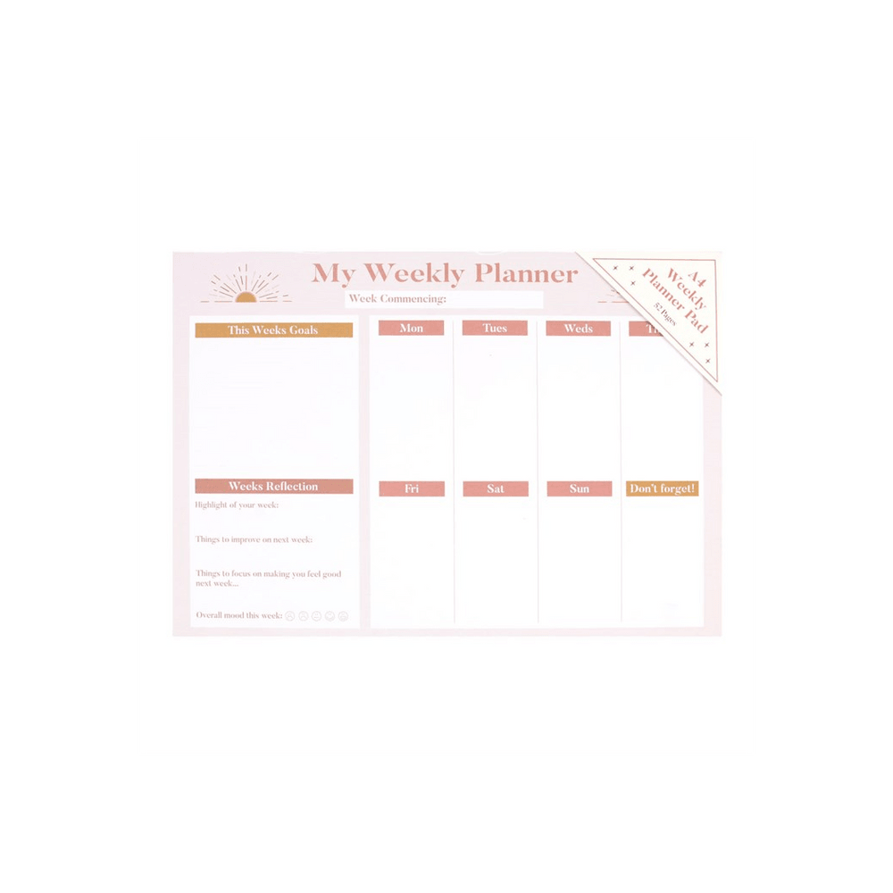 Good Vibes A4 Weekly Planner Pad - DuvetDay.co.uk